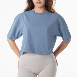 Camiseta Deportiva para Mujer, 100% Algodón, Manga Corta, Corte Recto, Transpirable, Cómoda, Holgada, Estilo Oversize, Verano, Personalizable - Product Image 5