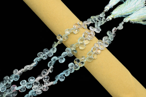 Perles à facettes aigue-marine en forme de coeur perles de pierre briolette multi-aigue-marine - Product Image 3