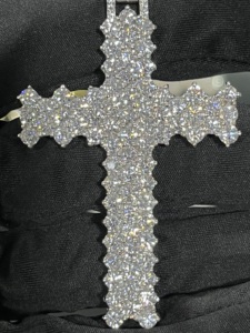 Colgante de Cruz Personalizado con Incrustaciones de Diamantes de Imitación, Plata 925 con Baño de Rodio, Moissanita, Joyería de Lujo Estilo Hip Hop, Unisex - Product Image 2