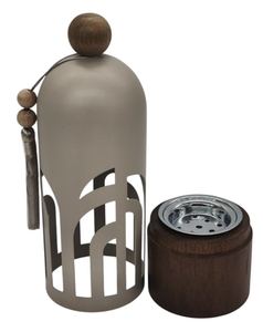 Quemador de incienso moderno estilo árabe, soporte para Bakhoor con taza de carbón metálica y base de madera, decoración islámica para el hogar, regalo para el Medio Oriente - Product Image 1