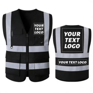 Gilet de sécurité haute visibilité personnalisé avec logo, multi-poches, réfléchissant, pour le travail, la construction, la sécurité, avec poche pour carte d'identité - Product Image 3