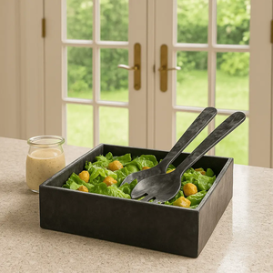 Tazón de resina epoxi para comida, decorativo para el hogar, para servir ensaladas, nuevo, de resina negra, a precio económico. - Product Image 1