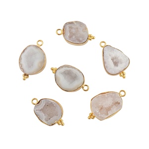 Pendentif en forme de goutte d'eau en cristal blanc Druzy fantaisie, plaqué or, collier fait main, bijou charme, cadeau pour elle - Product Image 2