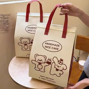 Promotional Custom Logo Self Adhesive Non Woven Delivery Plastic Take Away Lunch Thermal <b>Bag</b> with Aluminum Foil OEM in Vietnam - Product Image 4