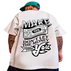 Camiseta de algodón 100% de alta calidad para hombre con logotipo personalizado impreso, Camiseta extragrande tejida para impresión extragrande de 305GSM, camiseta en blanco de 200GSM - Product Image 4