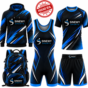Paquete de Ropa Deportiva Personalizada para Lucha Libre: Singlet, Rash Guard, Pantalones Cortos de Lucha, Sudadera con Capucha y Cremallera de Cuarto, Uniforme Deportivo para Entrenamiento en Equipo - Product Image 1