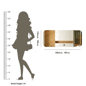 Beautiful Scandinavian Design Beveled Glass LED Rectangular Bathroom Mirror with Touch Sensor and <b>Smart</b> Illumination - Product Image 5