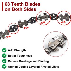 55in 68 Tooth Hand Rope Chainsaw Kit with High Tree Limb <b>Saw</b> 196in Ropes Folding Pocket Chainsaw Dual Sided Blades - Product Image 3