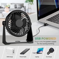 Mini ventilateur de table USB rechargeable, ventilateur de bureau silencieux portable, longue durée de vie de la batterie, pour intérieur, extérieur, camping, bureau, voyage