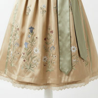 Robe Dirndl Bavaroise Personnalisée Haut de Gamme en Gros – Élégante Broderie Florale – Tenue Traditionnelle pour l'Oktoberfest – Uniforme de Serveuse de Bière Allemande