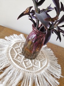 Premium Handmade Floral Macrame Table <b>Mat</b> Round Fringe Placemat for Restaurant Cafe and Dining Styling Wholesale From India - Product Image 2