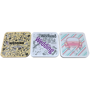 Imán Acrílico Cuadrado Morado con Palabra 'Wedding' para Refrigerador, Adhesivo Decorativo para Boda - Product Image 5