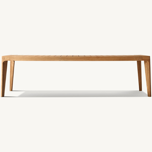Mesa de Comedor Rectangular de Madera de Teca Sólida para Uso en Exteriores, Diseño Moderno y Simple, Muebles de Exterior Duraderos - Product Image 3