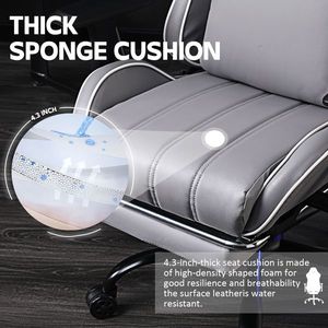 Sedia da Gaming Ergonomica per Adulti, Capacità 180 kg, Comoda Sedia da Ufficio in PU con Supporto Lombare Regolabile per Persone Robuste, Ideale per Sala Giochi - Product Image 5