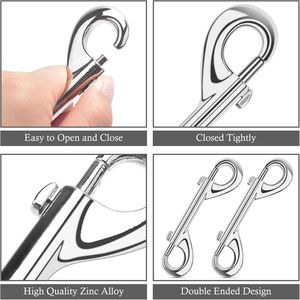 Moschettoni a doppia estremità in lega di zinco extra large da 4,7 pollici, capacità di carico 220 libbre, per gatti, cani, cavalli, fibbie a triplo gancio per impieghi gravosi - Product Image 3