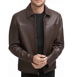 Mens <b>Leather</b> <b>Jacket</b> Cowhide Biker Motorcycle Slim Fit <b>Winter</b> <b>Jacket</b> Custom Logo OEM Supplier - Product Image 3