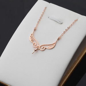 Ensemble de collier pendentif en argent S925 avec chaîne claviculaire et accessoires de bijoux en perles DIY Aile d'ange & 354 - Product Image 3