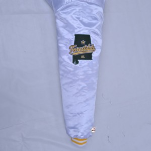 Forestdale White Varsity <b>Jacket</b> Men's Embroidered Letter Design Regular Fit Casual Style OEM Turn-down Collar Polyester Material - Product Image 5