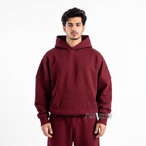 Hoodie ample à épaules tombantes en molleton de coton 400 GSM, marque privée, pour les marques de vêtements minimalistes - Product Image 1