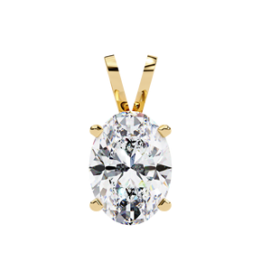 Minimalist 14K <b>Solid</b> <b>Gold</b> IGI Certified 2.5 CT Oval Cut Prong Set Lab Diamond Solitaire <b>Pendant</b> Necklace for Women Party Gift - Product Image 1