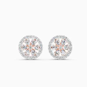 Pendientes de Diamante Cultivado en Laboratorio, Corte Brillante, Oro Sólido de 14K, Modernos para Mujer, Certificados por IGI, 3.196g, Color Blanco D, Perforación Láser - Product Image 1