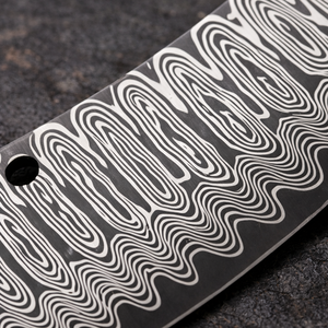 Cuchillo de carnicero japonés de acero de Damasco forjado a mano Edge Master Manufacture, mango de roble, funda, hoja de 7 pulgadas, apto para lavavajillas, OEM - Product Image 3