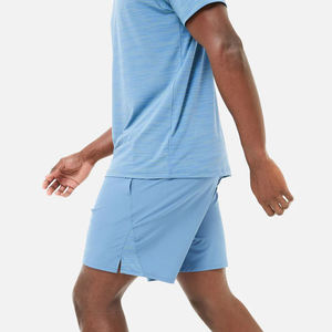 Prix de gros – Ensemble short et t-shirt pour homme, été, en Spandex/Coton, séchage rapide, style décontracté streetwear, motif jacquard, manches courtes - Product Image 4