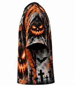 Camiseta de Halloween con Diseño de Calavera para Hombre, Manga Corta, Corte Regular, Cuello Redondo, Estampado Gótico, Marca Index Apparel - Product Image 4