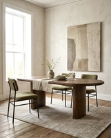 Table à manger pliante en bois de forme ovale