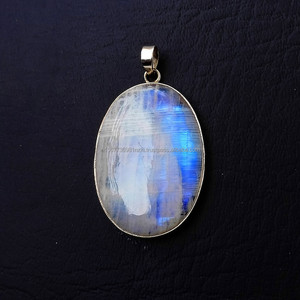 Colgante de Plata de Ley 925, colgante de piedra natal de junio, colgante de piedras preciosas grandes, joyería hecha a mano, regalo de aniversario - Product Image 1