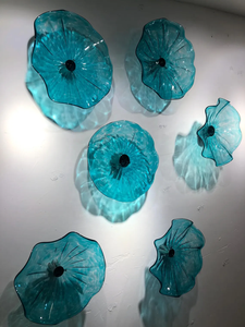 צלחת בעבודת יד סיטונאית לעיצוב קיר בסגנון צ 'יהוולי אקווה כחול קצה מלבני - Product Image 5