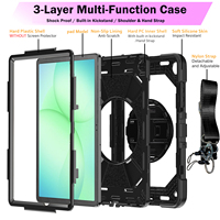 Étui robuste et résistant pour Samsung Galaxy Tab A9 Plus A11+ avec rotation à 360° °   Support rotatif pour téléphone avec sangle de maintien et bandoulière réglable