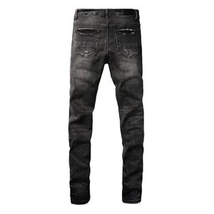 Jeans de Mezclilla Premium para Hombre, Estilo Coreano, Corte Recto, Pantalones de Algodón Lavado, Ropa Casual Elegante, Logotipo Personalizado, Venta al Por Mayor - Product Image 1