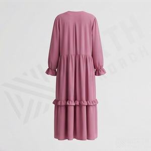 2025 OEM Kimono Outwear Abaya High Stretch Soft Thicker Polyester Fabric Muslim Women V Neck Long Sleeve Party Ramadan Wedding - Product Image 2
