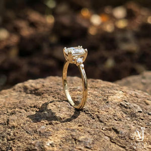 Anillo de Compromiso con Diamante Cultivado en Laboratorio, Corte Esmeralda, Chapado en Oro Rosa, Anillo de Boda de Lujo para Mujer, Certificado IGI, Joyería Vintage - Product Image 5