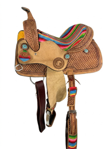Selle Western en cuir brut pour chevaux, équipement d'équitation, selles de plaisir pour le barrel, produits d'équitation anglaise pour courses de chevaux, en provenance d'Inde, au meilleur prix - Product Image 3