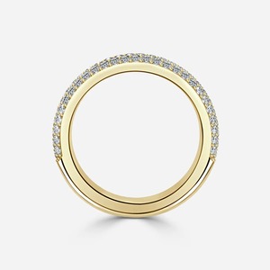 Anillo de Oro Sólido Personalizado con Diamante Redondo Brillante de 4 Quilates Cultivado en Laboratorio, Micro Pavé, Oro Amarillo de 14 Quilates, Proveedor de Joyería Fina al por Mayor - Product Image 5