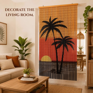 Luxury Bamboo Beaded Curtains Bamboo Bead Door Curtain for Hotel Rooms Resort Villa Interior Decoration Custom Design - Product Image 1