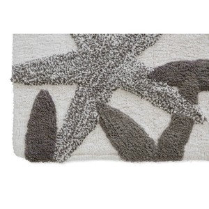 Starfish Pattern Cotton Bath <b>Mat</b> <b>Set</b> 2 Piece Rectangle Coastal Style Non-Slip Rubber Backing Machine Washable Thick Tufted - Product Image 3