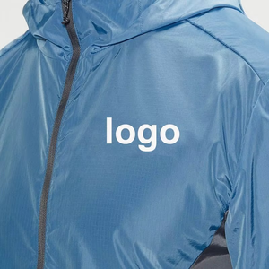 Men's Stylish Summer Knitted <b>Windbreaker</b> Jacket Custom Fashion Solid Warm with Hooded Collar and Thin Zipper Wholesale Set - Product Image 4