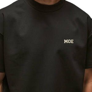 T-shirt pour homme à coupe ample, logo minimaliste, manches courtes, coton lourd, streetwear, approvisionnement en gros, OEM, marque privée - Product Image 3