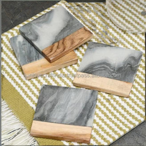 Best Selling Square White <b>Marble</b> <b>Coasters</b> Hand Crafted Eco-Friendly Durable with Smooth Finish Kitchen Interior Latest Design - Product Image 1