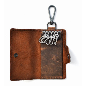 Handmade leather minimalist organizer offering secure storage for keys and cards luxury leather key organizer key chain <b>wallets</b> - Product Image 1