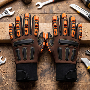 Guantes de Trabajo Industriales de Seguridad de Cuero Sintético de Alta Resistencia a la Vibración, Resistentes a Cortes e Impactos, Laminados con Spandex - Product Image 6