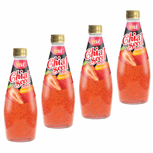 Boisson aux graines de chia à la fraise 290 ml - OEM et marque privée - Vietnam, sans sucre, échantillon gratuit, prix d'usine - Product Image 1