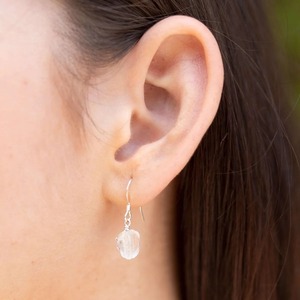 Raw Crystal Quartz Hoop <b>Earrings</b> Gold Plated Natural Gemstone Dangle <b>Earrings</b> Handmade Birthstone <b>Drop</b> Jewelry for Women Fashion - Product Image 5