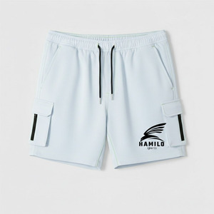 HAMILO Men's Green <b>Cargo</b> Shorts Quick Dry Drawstring Waist Front Logo Pocket Design Casual Sporty Style - Product Image 6