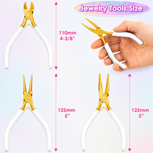 Ensemble de pinces pour la fabrication de bijoux, pinces à bec effilé, pinces à bec rond, coupe-fils pour la réparation de bijoux, le wrapping de fils, la fabrication de perles et les travaux manuels - Product Image 5