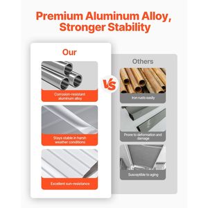 Auvent de fenêtre et de porte en aluminium durable 40 x 42 pouces, léger et stable, pour la protection contre la pluie, la neige et le soleil - Product Image 3