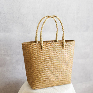 Best price straw beach <b>bag</b> handcraft seagrass handbags woven summer handbag <b>personalised</b> gift <b>bags</b> - Product Image 5